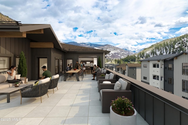 1281 N Frontage Rd W Unit A303, Vail, CO 81657 - view of patio / terrace with an outdoor living space and a mountain view