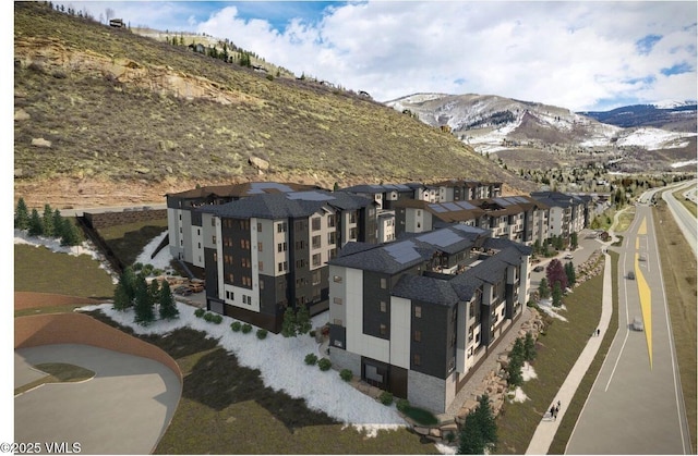 1281 N Frontage Rd W Unit A303, Vail, CO 81657 - aerial overview of property's location with a mountain backdrop