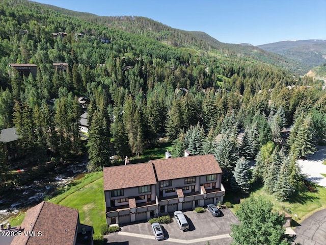 1750 S Frontage Rd W Unit E-3, Vail, CO 81657 - aerial view of property's location featuring a heavily wooded area and mountains