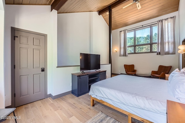 1750 S Frontage Rd W Unit E-3, Vail, CO 81657 - bedroom with wooden ceiling and light wood-type flooring