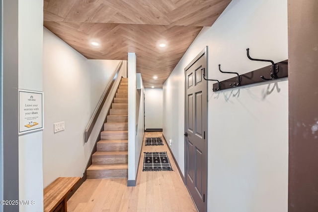 1750 S Frontage Rd W Unit E-3, Vail, CO 81657 - stairs with wood finished floors and recessed lighting