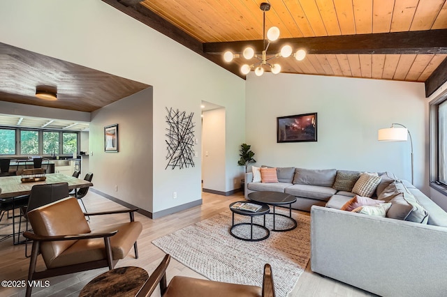 1750 S Frontage Rd W Unit E-3, Vail, CO 81657 - living area featuring wooden ceiling, light wood-type flooring, and a chandelier