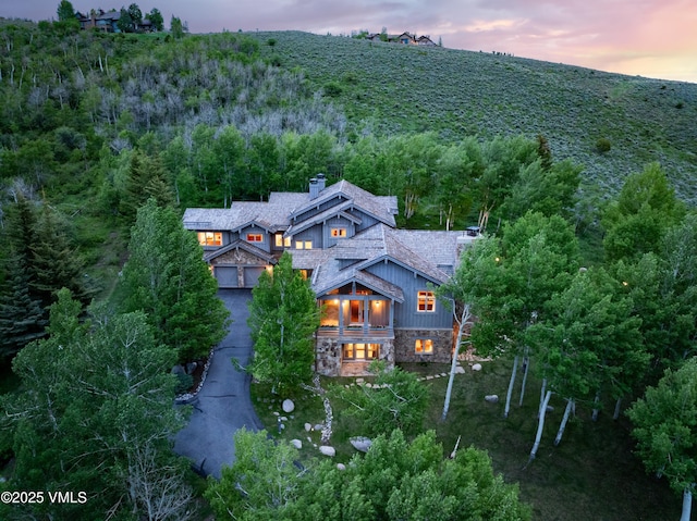 2005 Wildwood Rd, Avon, CO 81620 - aerial view at dusk