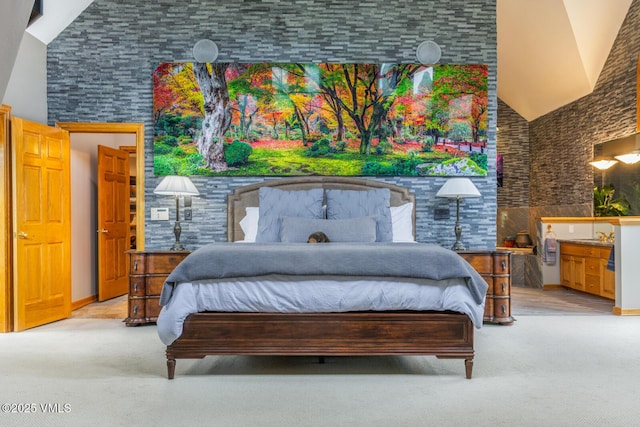 60 Elk Track Ct, Beaver Creek, CO 81620 - carpeted bedroom featuring high vaulted ceiling
