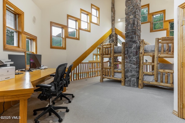 60 Elk Track Ct, Beaver Creek, CO 81620 - office with carpet and a towering ceiling