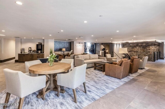 120 Offerson Rd Unit A160, Beaver Creek, CO 81620 - dining space with recessed lighting and light tile patterned flooring