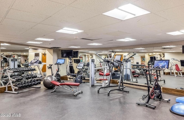 120 Offerson Rd Unit A160, Beaver Creek, CO 81620 - exercise room with a paneled ceiling