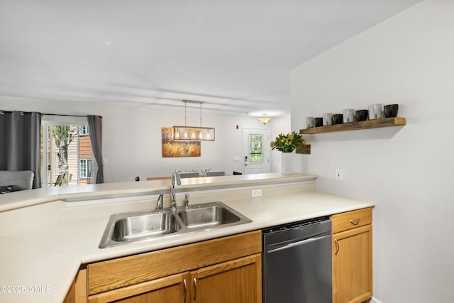 601 Crazy Horse Cir Unit 601, Edwards, CO 81632 - kitchen featuring stainless steel dishwasher, light countertops, and open shelves