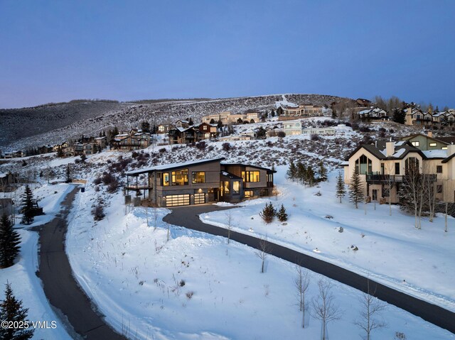 exterior space featuring a mountain view