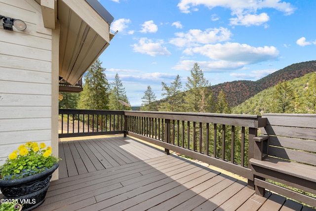 2980 Salt Creek Rd, Eagle, CO 81631 - wooden terrace featuring a mountain view