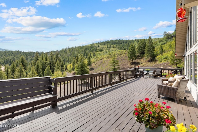 2980 Salt Creek Rd, Eagle, CO 81631 - deck featuring a wooded view