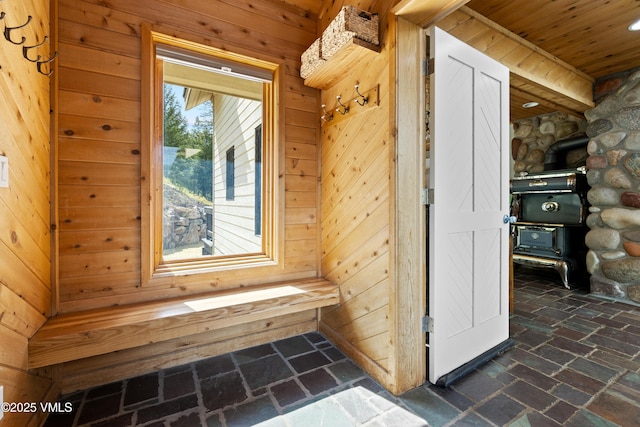 2980 Salt Creek Rd, Eagle, CO 81631 - relaxing sauna featuring wood walls, stone finish floors, and wooden ceiling
