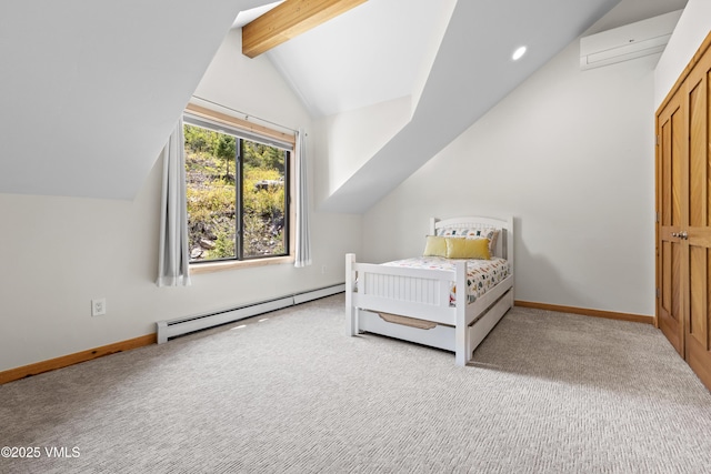 2980 Salt Creek Rd, Eagle, CO 81631 - carpeted bedroom featuring baseboard heating, recessed lighting, and a wall mounted AC