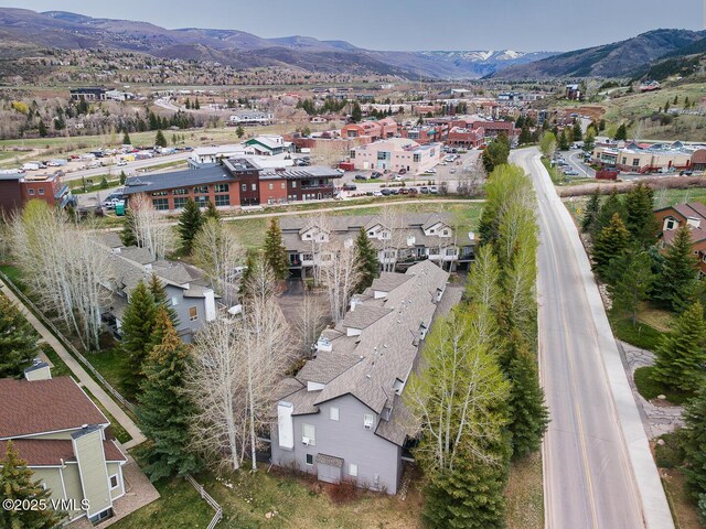 aerial view with a residential view and a mountain view