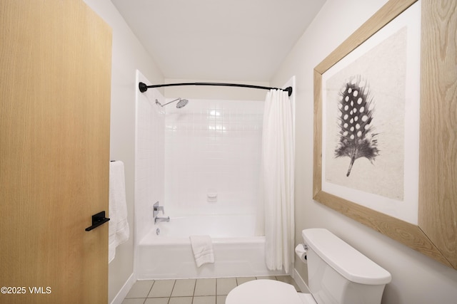 180 Offerson Rd Unit 2, Beaver Creek, CO 81620 - full bathroom with toilet, shower / bath combination with curtain, tile patterned flooring, and baseboards