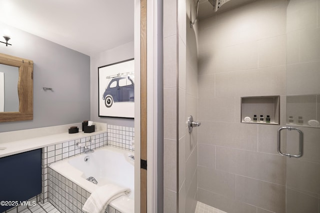 180 Offerson Rd Unit 2, Beaver Creek, CO 81620 - full bath with a stall shower, vanity, and a garden tub