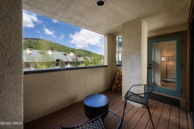 180 Offerson Rd Unit 2, Beaver Creek, CO 81620 - balcony with a mountain view and a baseboard heating unit