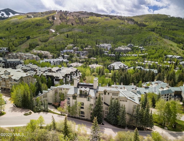 180 Offerson Rd Unit 2, Beaver Creek, CO 81620 - aerial view of residential area featuring a forest and mountains