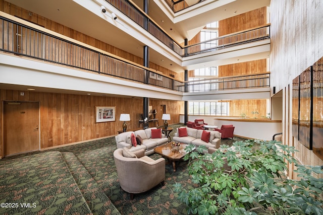 180 Offerson Rd Unit 2, Beaver Creek, CO 81620 - building lobby featuring a towering ceiling and wooden walls