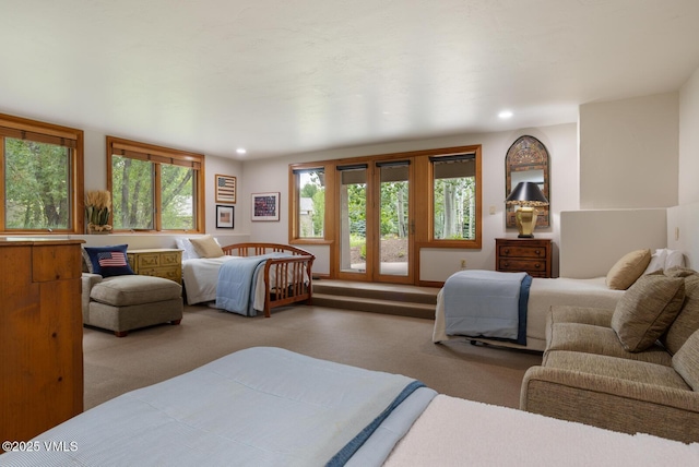 266 Sawatch Dr, Edwards, CO 81632 - bedroom with access to exterior, carpet, and recessed lighting