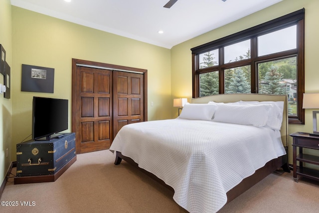 266 Sawatch Dr, Edwards, CO 81632 - carpeted bedroom with recessed lighting and ceiling fan