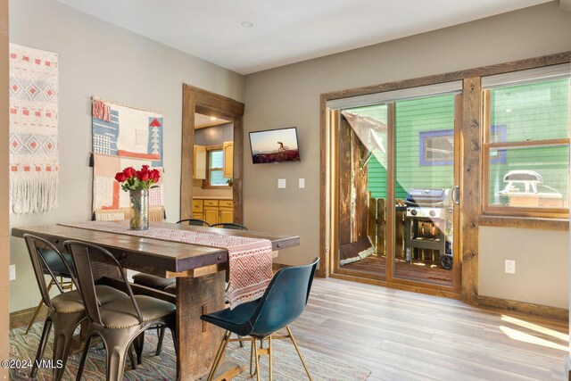 216 Monument St, Red Cliff, CO 81649 - dining space with light wood-type flooring