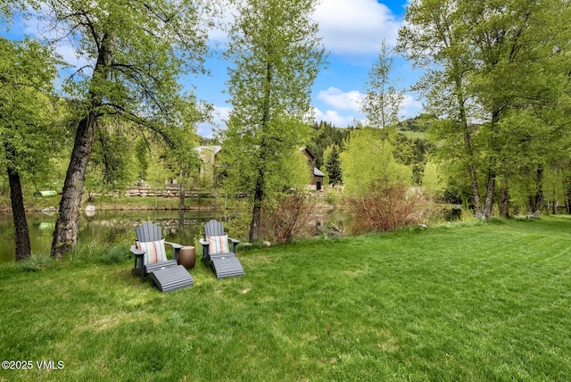 89 Trout Pond Ln, Avon, CO 81620 - view of green lawn with a water view