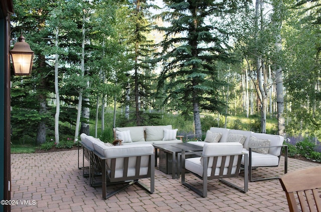 view of patio / terrace with an outdoor living space