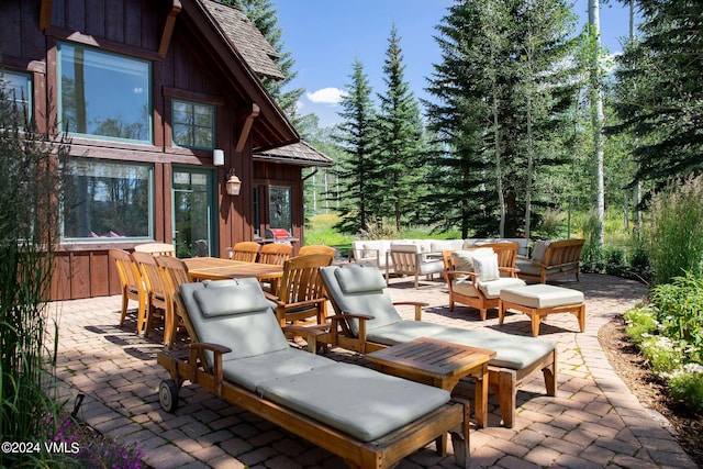 view of patio with an outdoor hangout area