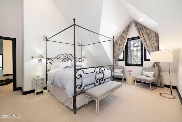 47 Woodviolet Rd, Avon, CO 81620 - carpeted bedroom with baseboards and high vaulted ceiling