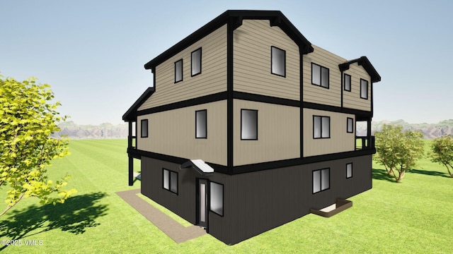 view of property exterior featuring a yard