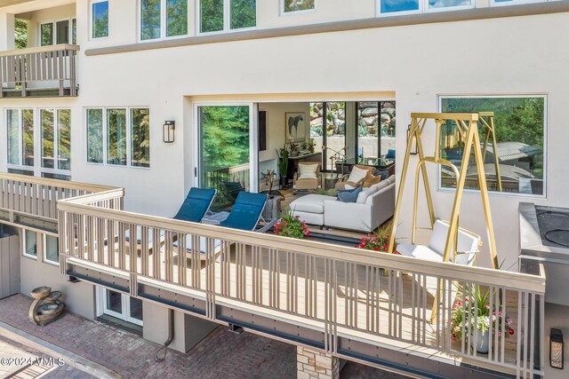 interior space featuring a balcony