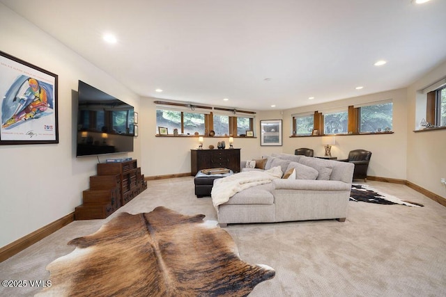 775 Potato Patch Dr Unit E, Vail, CO 81657 - living room with light carpet, recessed lighting, and healthy amount of natural light