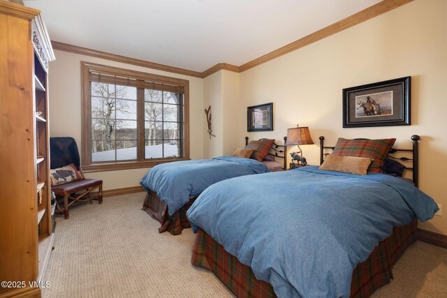 273 Bearden Rd, Edwards, CO 81632 - bedroom with crown molding, light colored carpet, and baseboards