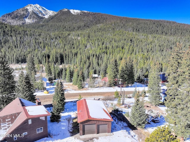 aerial view with a mountain view