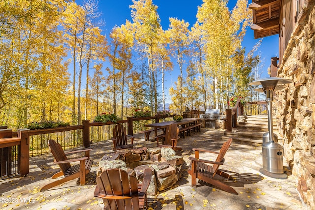 view of patio / terrace with an outdoor kitchen