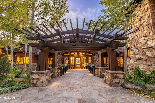 view of patio with a pergola