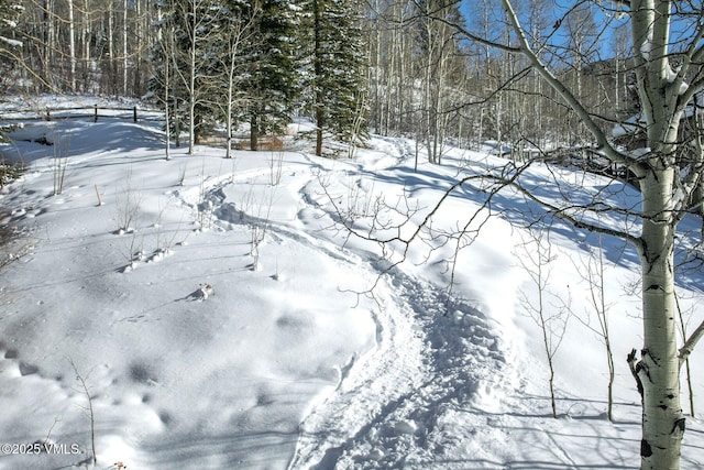 view of snowy view