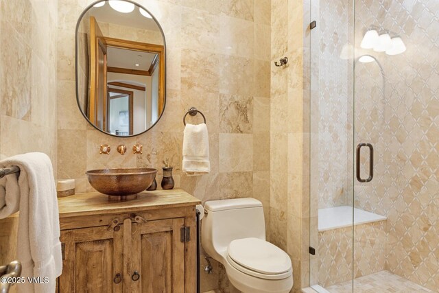46 Jasmine, Avon, CO 81620 - full bath featuring tile walls, vanity, and a stall shower