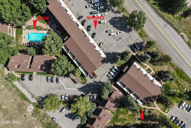 3931 Bighorn Rd Unit 5-E, Vail, CO 81657 - aerial view of property and surrounding area with a pool area