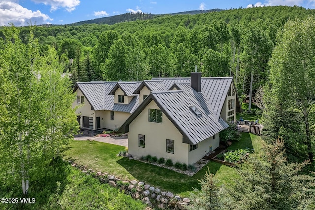 2036 Vermont Rd, Vail, CO 81657 - aerial view of property and surrounding area with a heavily wooded area