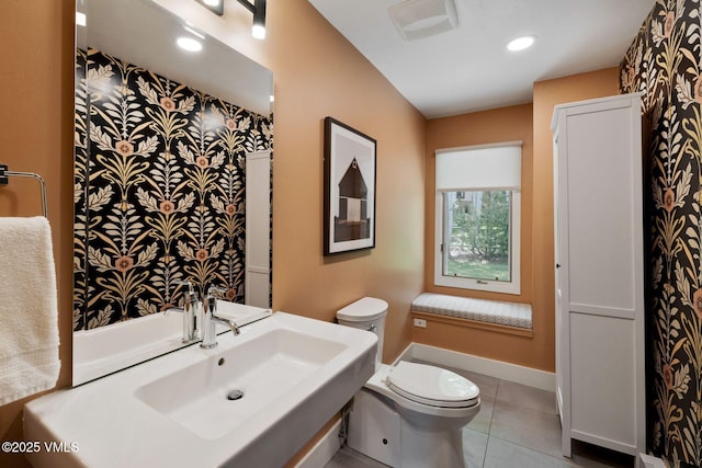 2036 Vermont Rd, Vail, CO 81657 - bathroom with toilet, tile patterned floors, a sink, and baseboards