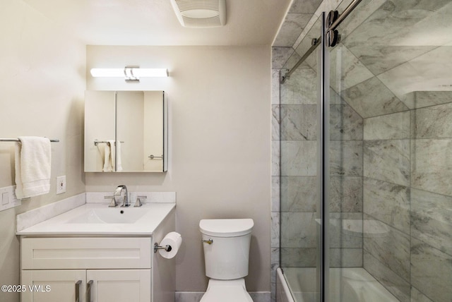 2036 Vermont Rd, Vail, CO 81657 - full bath featuring toilet, vanity, and combined bath / shower with glass door