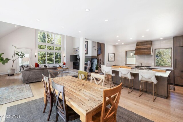 2036 Vermont Rd, Vail, CO 81657 - dining space with light wood-style flooring and recessed lighting