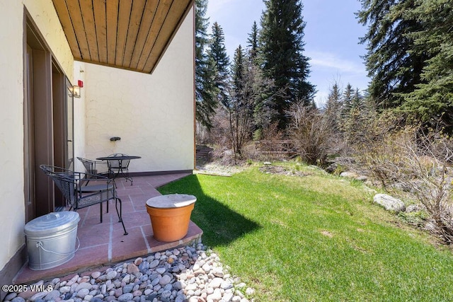120 Offerson Rd Unit 3002, Beaver Creek, CO 81620 - view of grassy yard with a patio