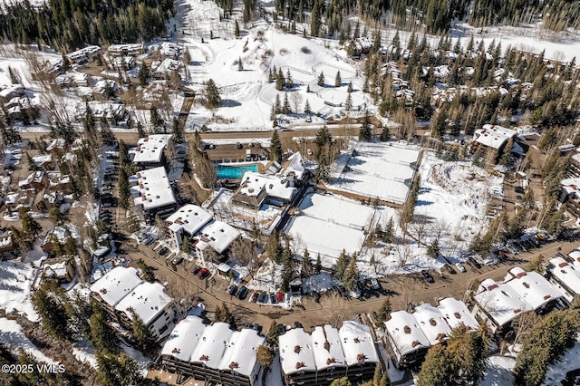 view of snowy aerial view