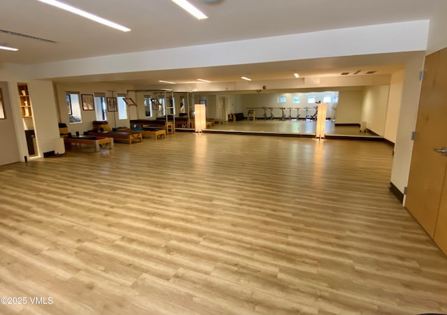 misc room with light wood-type flooring