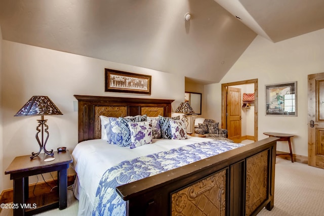 434 S Frontage Rd E Unit 403, Vail, CO 81657 - bedroom with light carpet and lofted ceiling