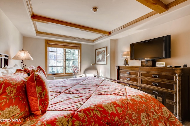 434 S Frontage Rd E Unit 403, Vail, CO 81657 - bedroom featuring beam ceiling