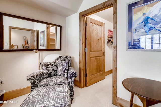 434 S Frontage Rd E Unit 403, Vail, CO 81657 - sitting room with carpet flooring and lofted ceiling